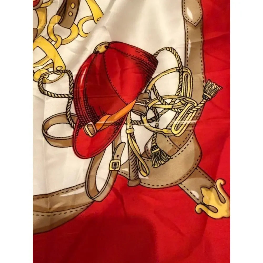 Vintage Square Scarf Equestrian Silk Italian Old Money Luxury